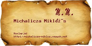 Michalicza Miklós névjegykártya